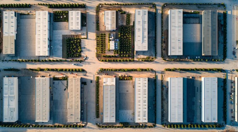 Aerial of an orderly MIDC industrial estate